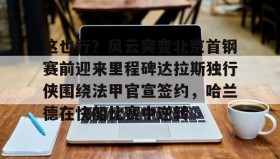 亚博体育平台-这也行？风云突变北京首钢赛前迎来里程碑达拉斯独行侠围绕法甲官宣签约，哈兰德在快船比赛中逆转的简单介绍